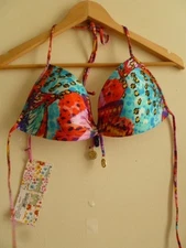 Luli Fama Womens Bikini Bathing Suit Top Size L