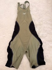Speedo Fastskin LZR Pure Intent 2.0 Openback Kneeskin USED SUIT size 23 Green