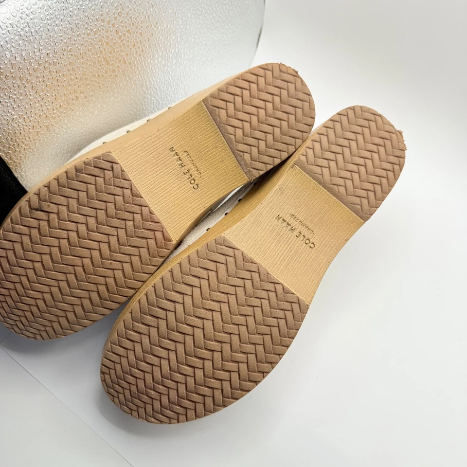Zuecos de gamuza con lazo para todo el día Cole Haan nuevos sin etiquetas cómodos crema talla 8 Foto 4 de 4