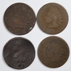 1876 Indian Head Penny Lot of 4 Coins - Exact Shown