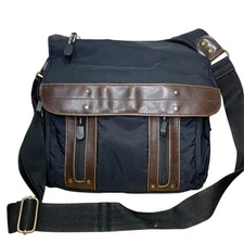 Derek Alexander Black Nylon Crossbody Bag Ajustable Compartmentalized Travel Bag