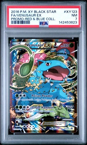 2016 POKEMON XY PROMO RED & BLUE COLLECTION FULL ART/VENUSAUR EX PSA 7