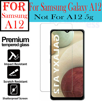 For  Samsung Galaxy  A12  Premium Clear Tempered  Glass  Screen  Protector Guard