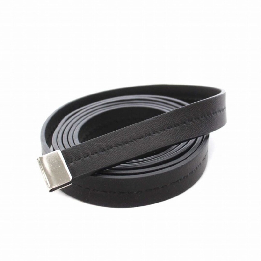 PLAN C ブラックベルト Plancy PLAN C Narrow Belt Thin Leather Black YM Used