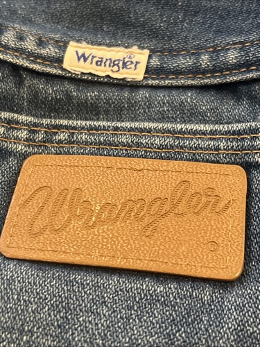 Vtg Wrangler No Fault Jeans Boys 12 Slim Blue Denim Wide Leg Boot Cut USA 70s - Picture 6 of 13