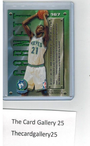 1995-1996 Fleer Metal Rookie Kevin Garnett #167 Hof NBA Champion 15 als Games Ticket - Bild 2 von 2