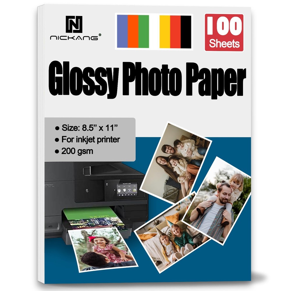 Glossy Photo Paper 8.5x11 for Inkjet Printers High-Quality Picture Printing