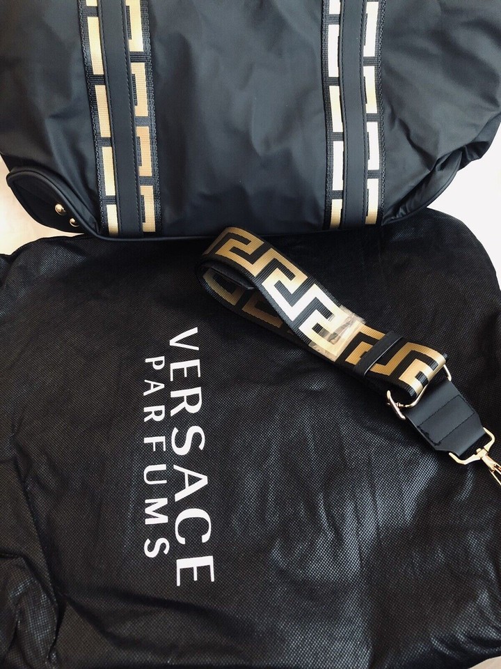 Versace Bag Black Tote Shoulder Purse Perfume Promo 2pc Bag New | eBay