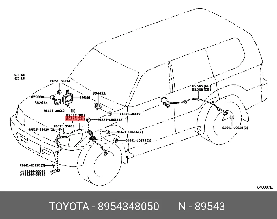 Genuine Front Left ABS Speed Sensor 2008-2014 Lexus RX450 89543-48050 Japan OEM Foto 2 de 4