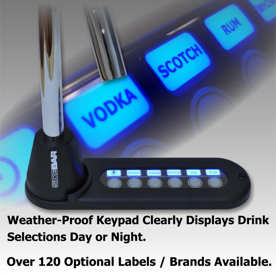 SISTEMAS DE BEBIDAS BARRA LATERAL DISPENSADOR DE LICOR, LED BLANCO/NÍQUEL - NUEVA VERSIÓN 6880 Foto 2 de 4