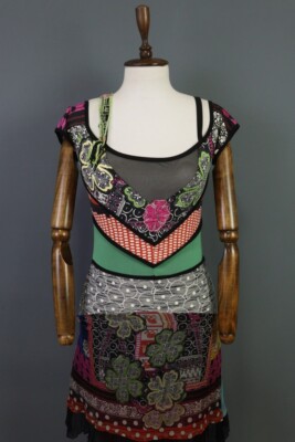 SAVE THE QUEEN Colorful Floral Print Bodycon Short Tank Dress Size M