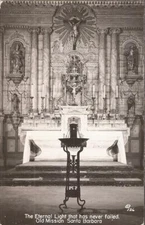 Santa Barbara, CALIFORNIA - Old Mission, Altar & Eternal Light - REAL PHOTO 1951