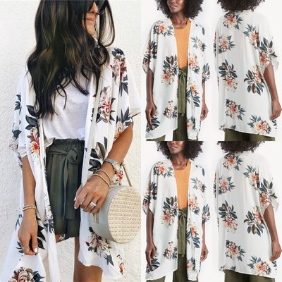 Uk Women Fashion Fl Cardigan Beach Wear Las Summer Casual Uk Women Fashion Fl Cardigan Beach