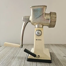 Vintage Rival Grind-O-Mat Manual Meat Grinder Food Chopper with Hand Crank and S