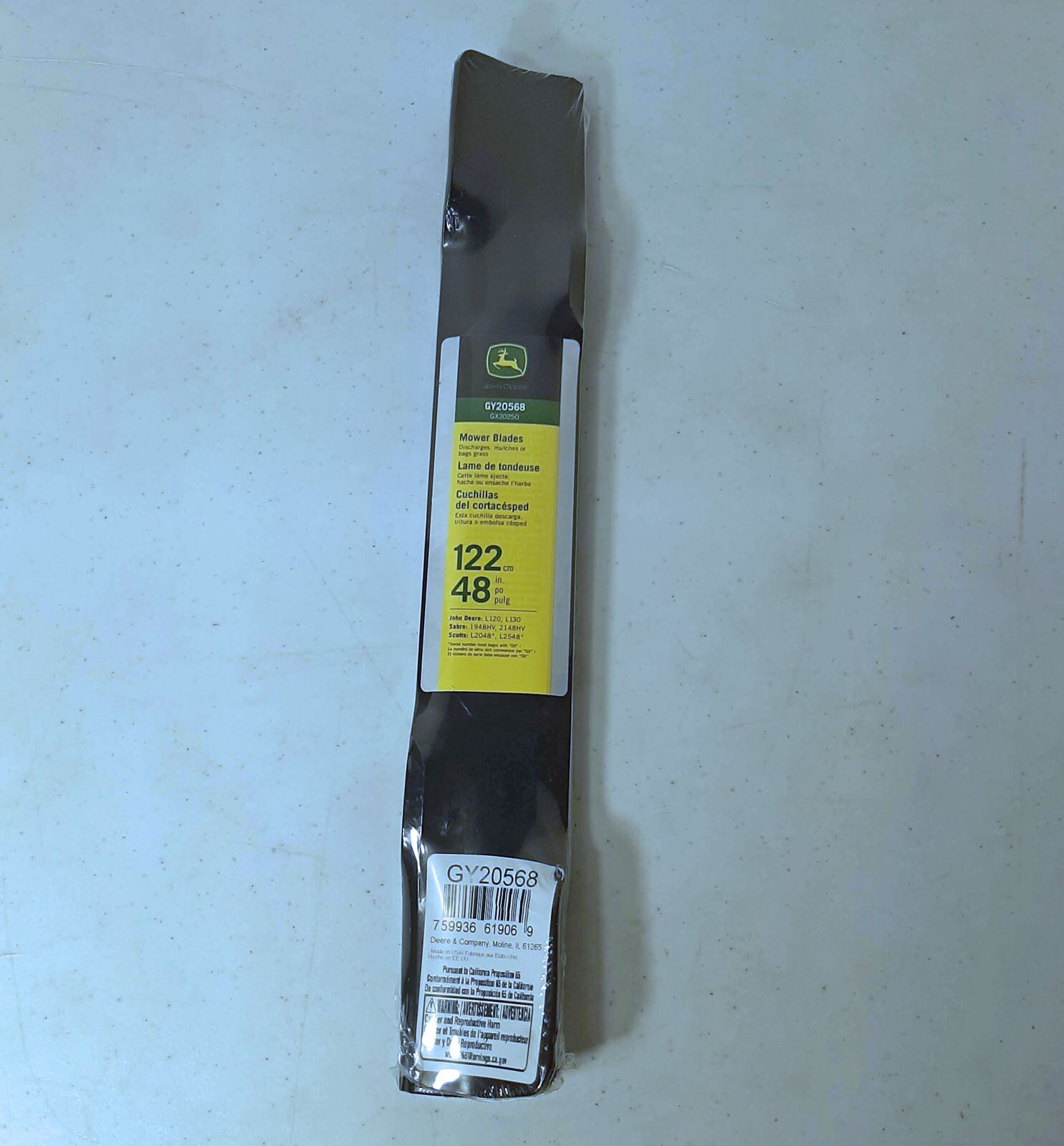 JOHN DEERE 48" Mower Blades GY20568, GX20250 (Set Of 3 Blades) eBay