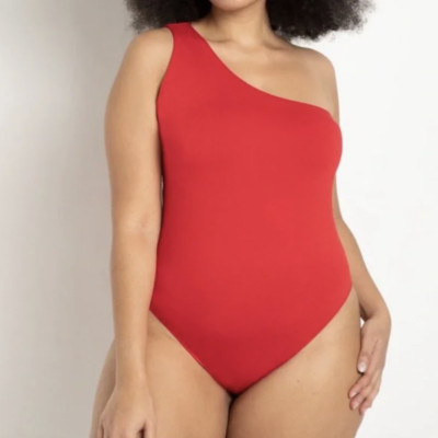 NEW Eloquii red One Shoulder Bodysuit, 18/20