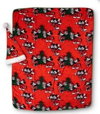 Disney 2-Pc. Mickey And Minnie Travel Blanket  Santa Hat Set Bedding