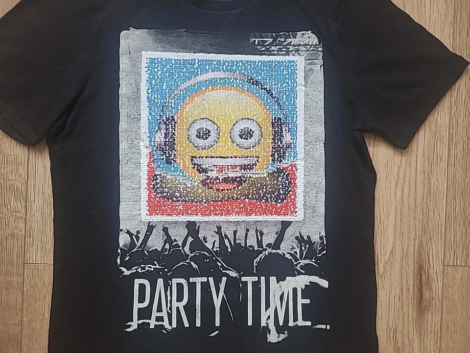 EMOJI Shirt Gr. 134/140 schwarz & individuellem FRONTPRINT w.NEU - Bild 3 von 4