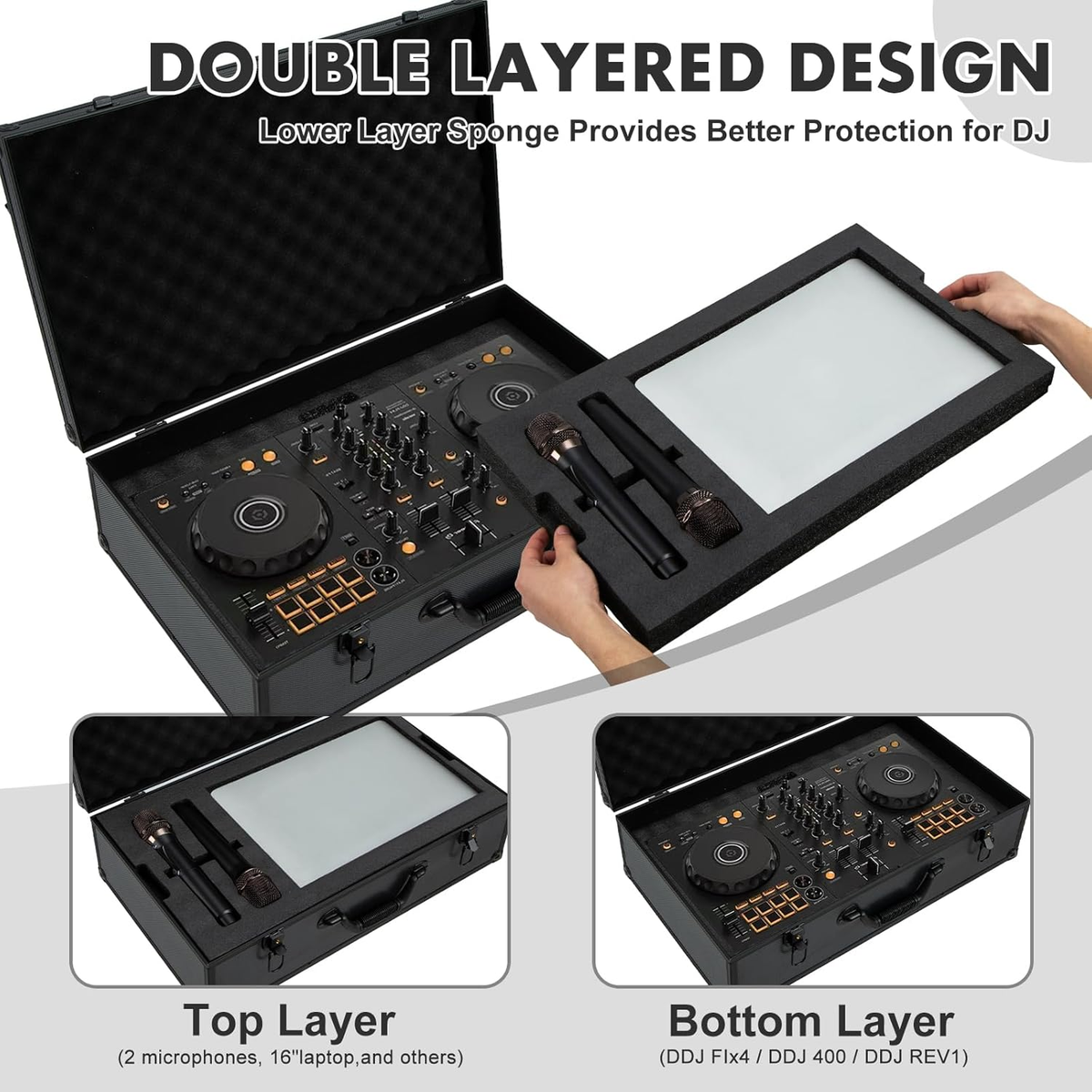 DJ Controller Hard Case for DDJ-FLX4/400/REV1/SB3/SB2 - Travel