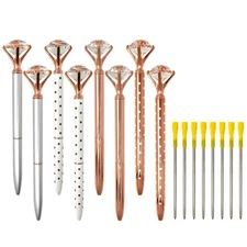 ​Wrapables Crystal Diamond Ballpoint Pens, 1.0mm Medium Pt (8 Pens +8 Refills)