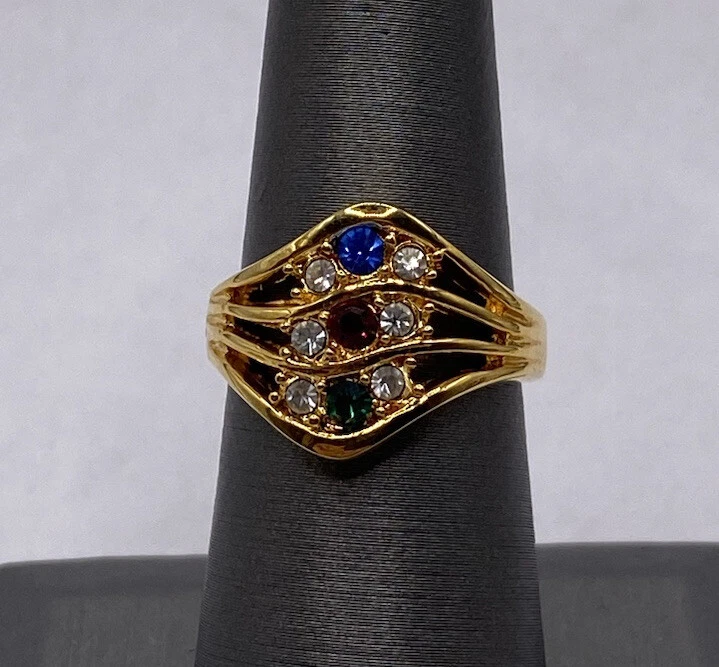 AVON GOLD TONE AND RHINESTONES RING SIZE 6.75 eBay