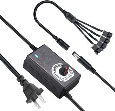 36W 12V PC Fan Power Supply,4 Cooling Fan Speed Controller