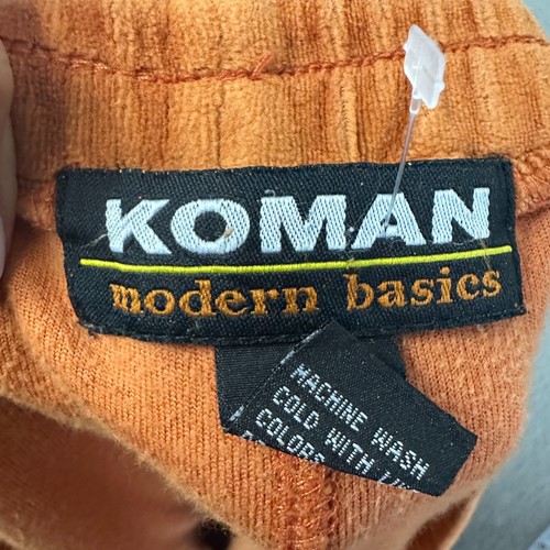 Vintage 90s Koman Velour Tracksuit Mens XL Baggy Wide Leg Hip Hop Orange Brown - Picture 22 of 23