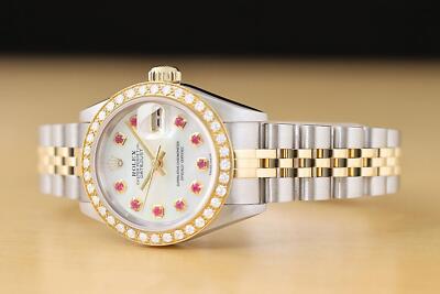 ROLEX Ladys 純正品 コマ SS 3個 ROLEX LADIES DATEJUST 79173 MOTHER OF PEARL RUBY DIAL 18K GOLD SS