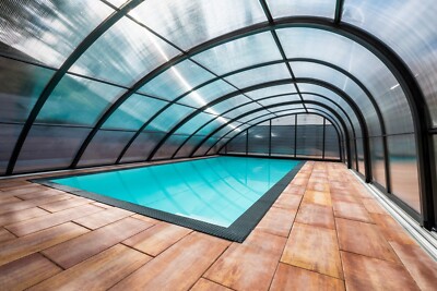 Poolüberdachung Schwimmbeckenüberdachung Monaco Future PK8mm vormontiert L:8,60m