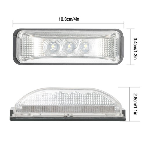 2pcs 3 LED Clearance Lights Side Marker Lamp Truck Trailer Caravan Lights White - Picture 5 of 8