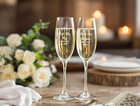 Personalized Wedding Champagne Flutes – Custom Mr. & Mrs. Toasting Glasses