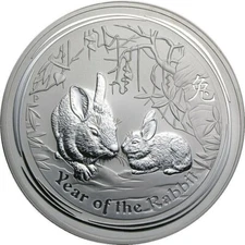 1 Oz 999 Silver 2011 Lunar  Year Of The Rabbit Perth Mint Bullion Coin