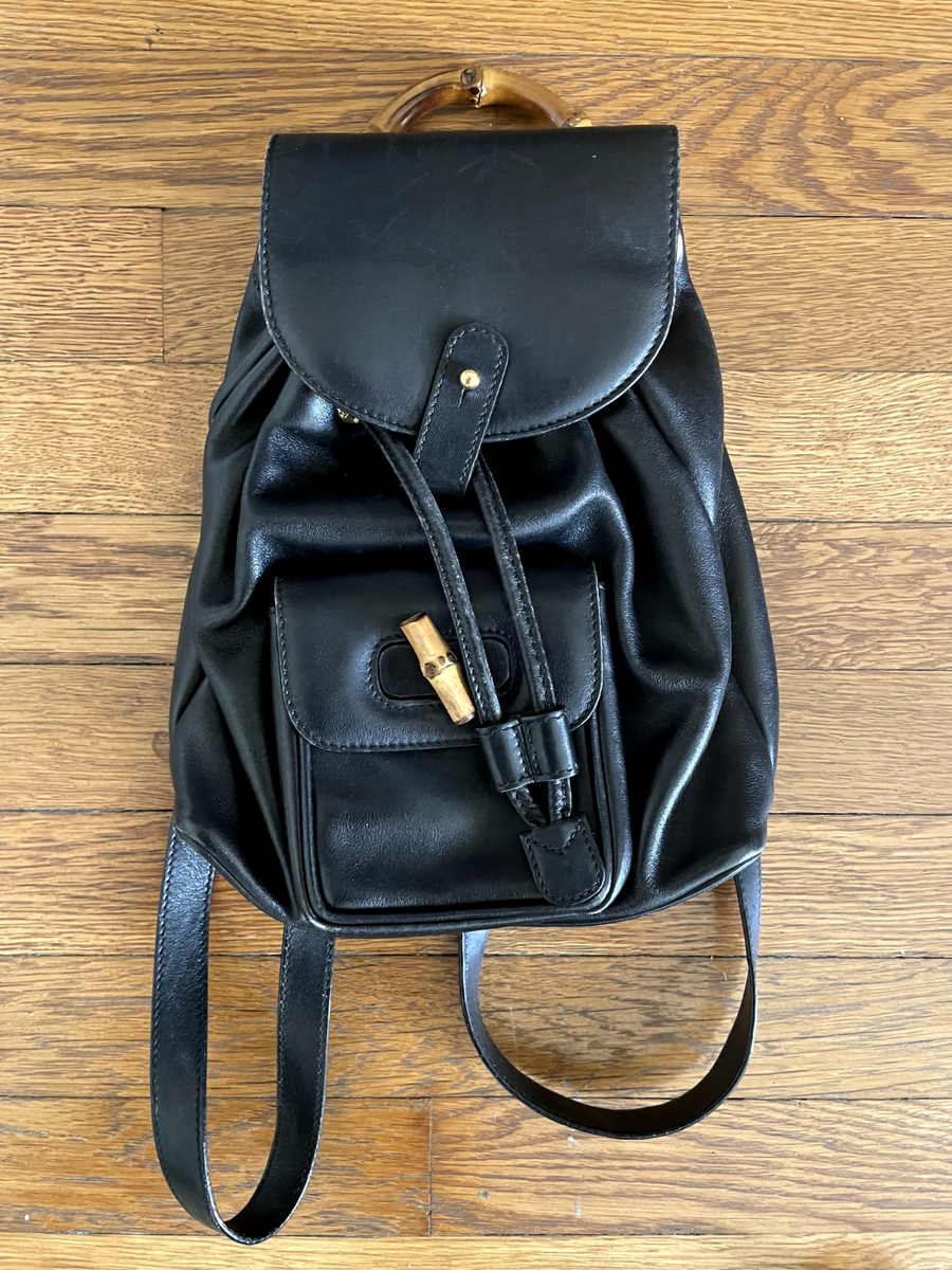 Gucci Bamboo Backpack Leather Mini Black | eBay display picture 1