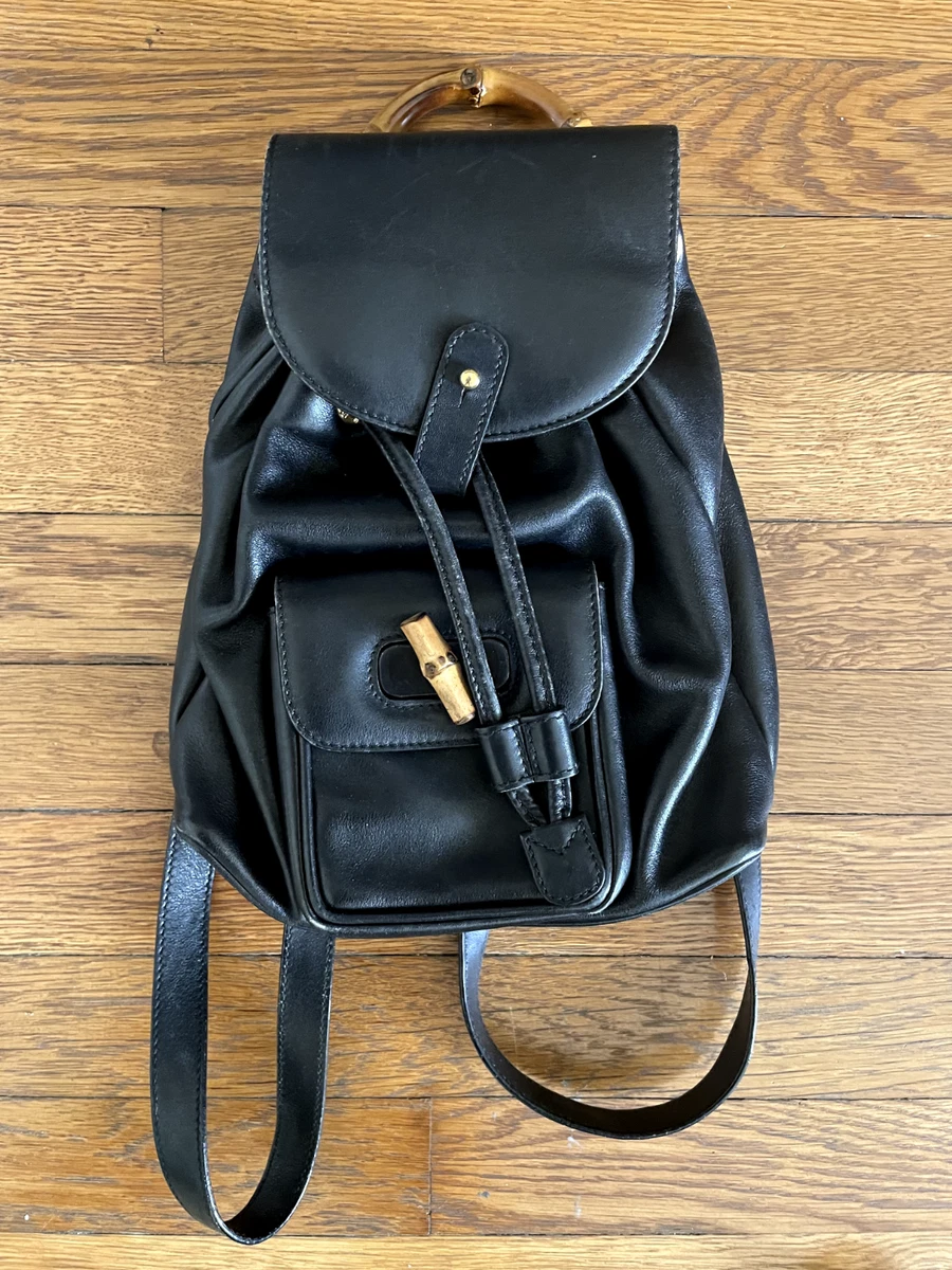 leather gucci backpack