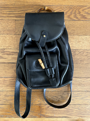 Gucci Bamboo Backpack Leather Mini Black | eBay display picture 1