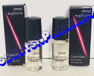 LOT of 2~Calvin Klein DEEP EUPHORIA Eau de Parfum MINI ROLLERBALLS 0.1oz/3ml
