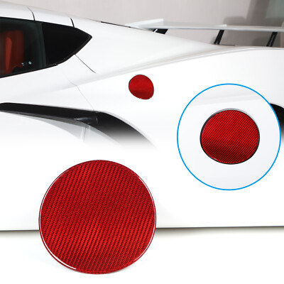 Red Real Carbon Fiber Gas Lid Oil Fuel Tank Cap Cover Für C8 Corvette C8 2020-24