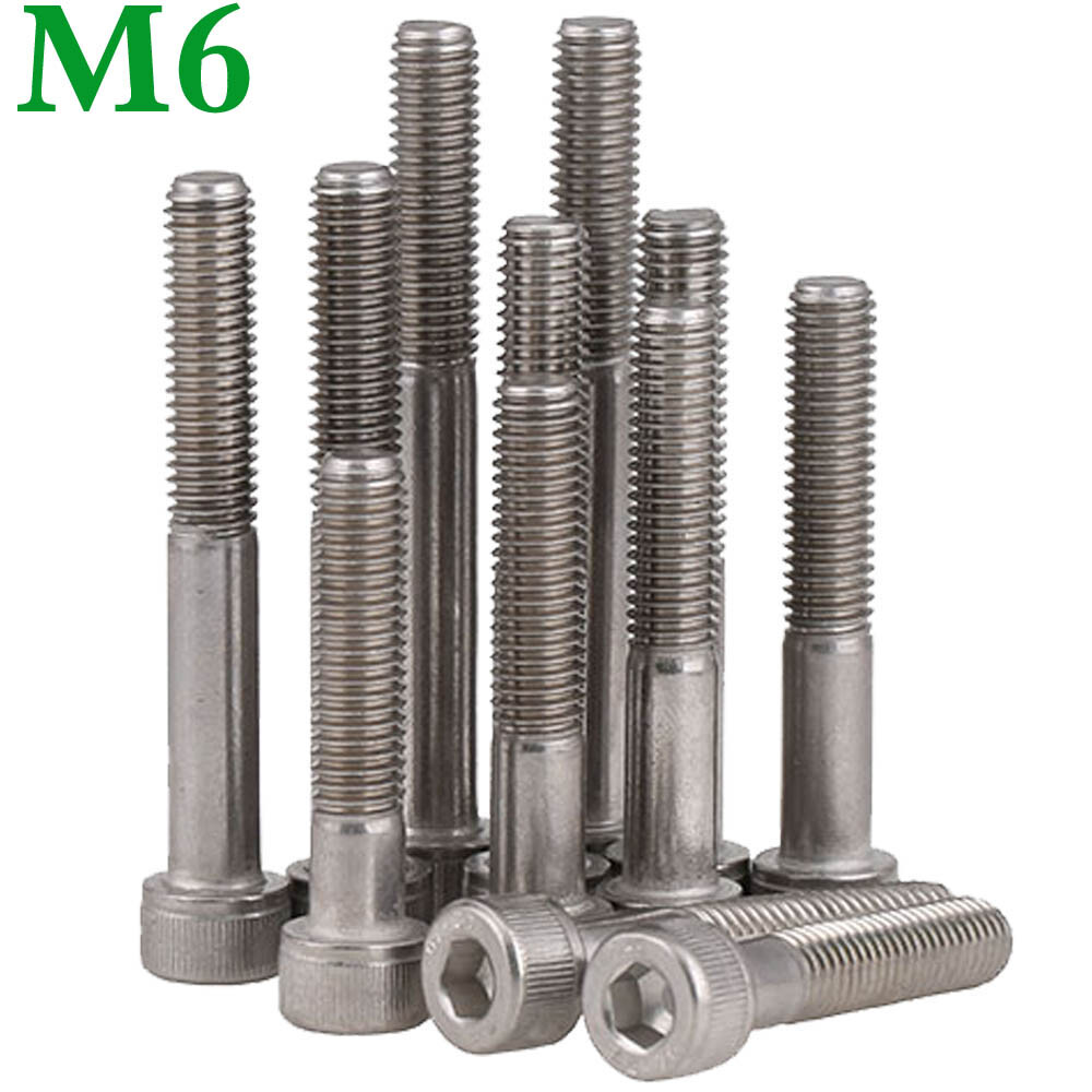 MECCANIXITY 8-Pack 304 Stainless Steel Shoulder Bolts – 8mm Shoulder Dia X 10mm Length, M6x1 Thread, Hex Socket, For Hydraulic & Injection Molding Machinery