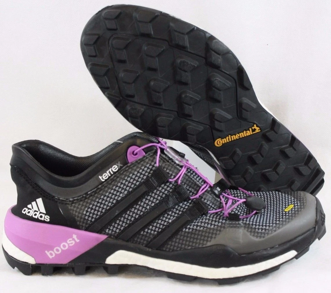 NEW Mens Sz 9 ADIDAS Terrex Boost B44424 Black Purple Outdoor Sneakers Shoes