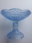 Glass Candy Dish Blue Hobnail Footed Component — photo 3
