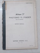 Rare Nikon F Photomic - T N Finder Repair Manual Technicians Manual Japan