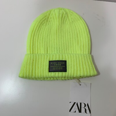 Zara Youth Neon Yellow Beanie Size 10-14 Years