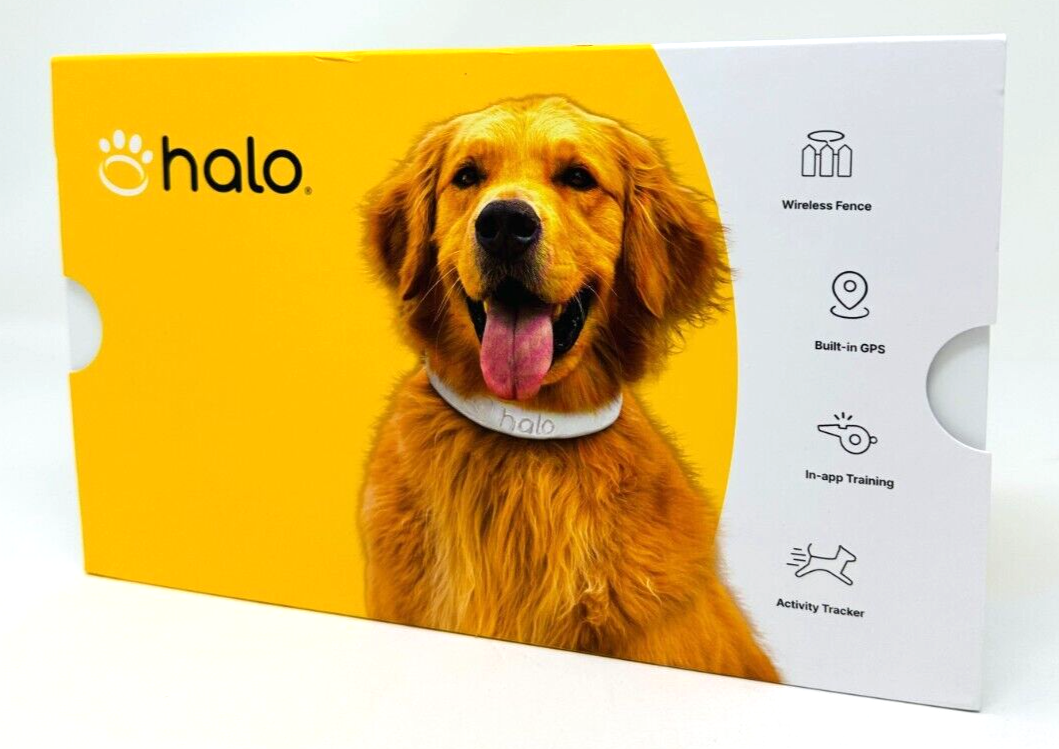 Halo Dog Collar Wireless Fence GPS, Ceaser Millan Training, M/L Gray