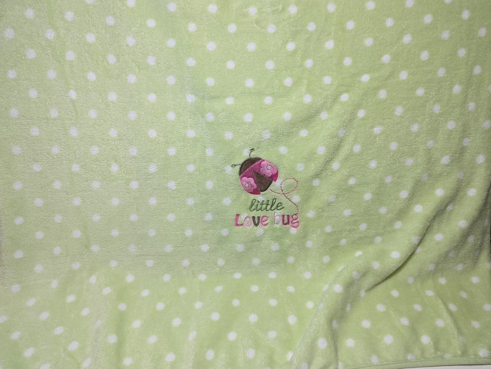 Circo Little Love Bug 瓢虫绿色圆点婴儿毯柔软毛绒羊毛 — 第 4/4 张图片