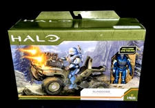 NEW WORLD HALO SCALE GUNGOOSE W/SPARTAN CELOX 4" ACTION FIGURE WICKED COOL TOYS