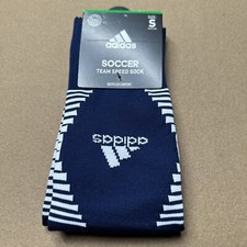 adidas Soccer Team Speed Sock 1 Pair , Blue/White, Small / Youth 13C-4Y
