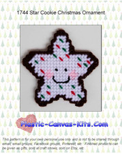 Star Cookie Christmas Ornament- Plastic Canvas Pattern or Kit
