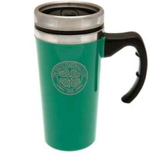 Image of Celtic FC Handled Travel Mug Official Merchandise Coffee Tea CEL Fan Gift 450ml