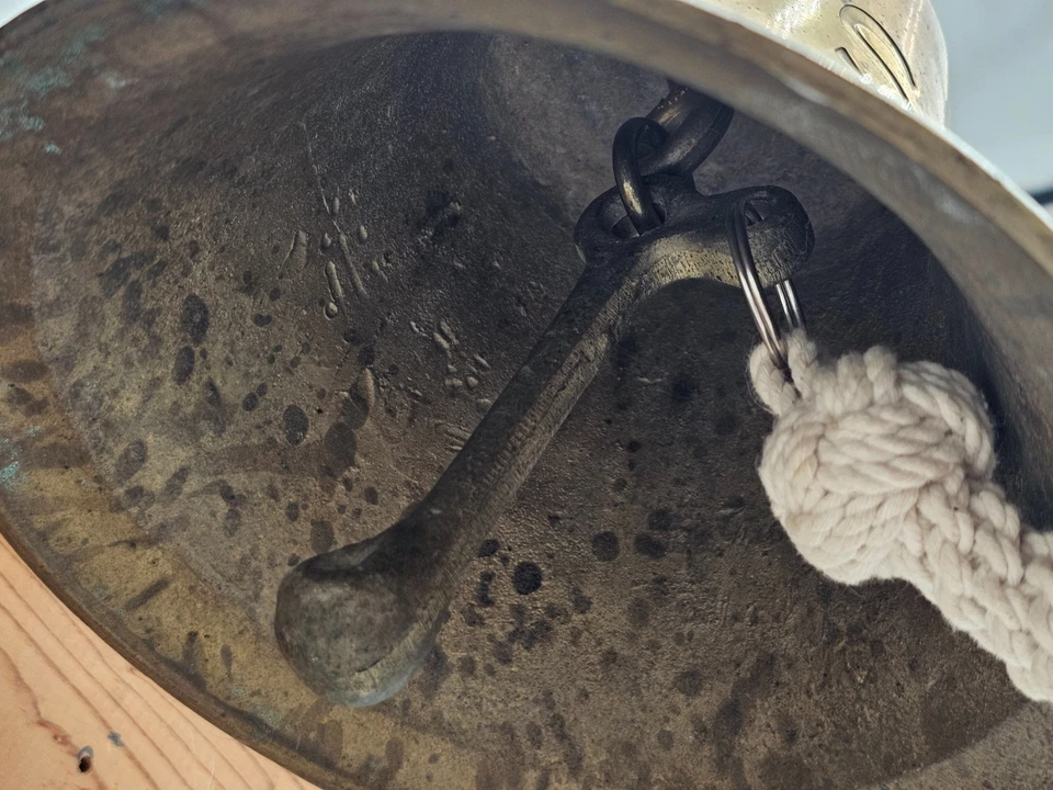 1938 Pre WW ll USN Marina de los Estados Unidos Latón 6" Campana Militar Barco Náutico Foto 2 de 3