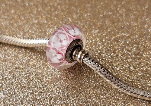 Authentic Pandora Pink Field Of Flowers Murano Charm